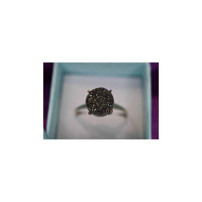 925 Sterling Silver Pyrite Ring Size 7.5