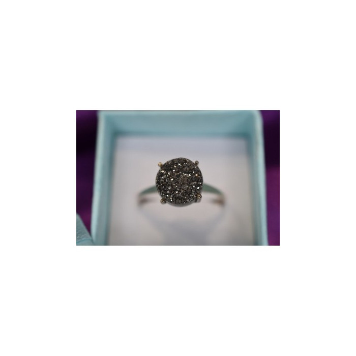 925 Sterling Silver Pyrite Ring Size 7.5