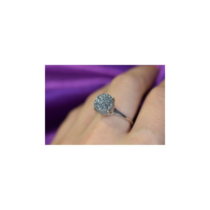 925 Sterling Silver Pyrite Ring Size 7.5