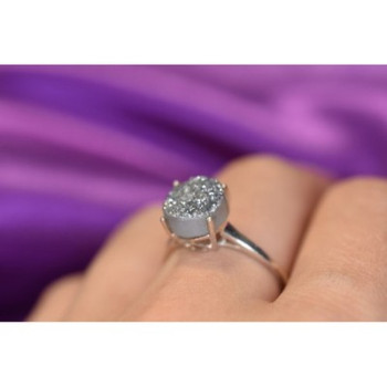 925 Sterling Silver Pyrite Ring Size 7.5