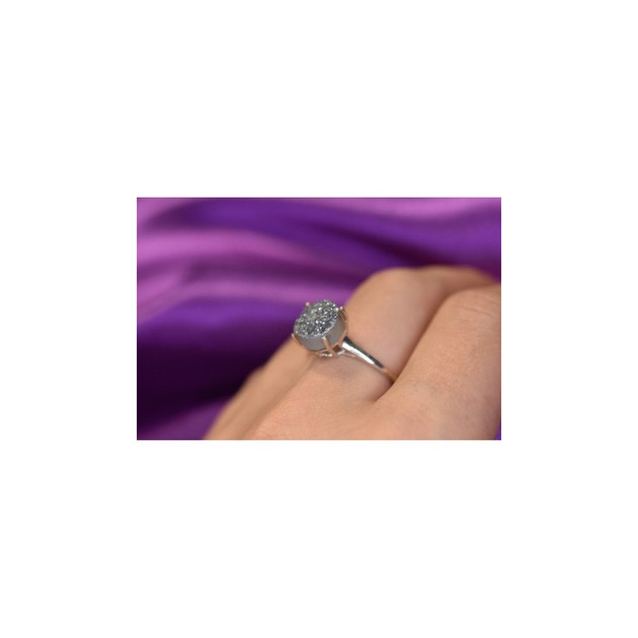 925 Sterling Silver Pyrite Ring Size 7.5