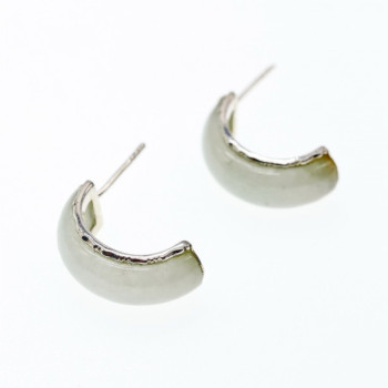 925 Sterling Silver Nephrite Stud Earrings