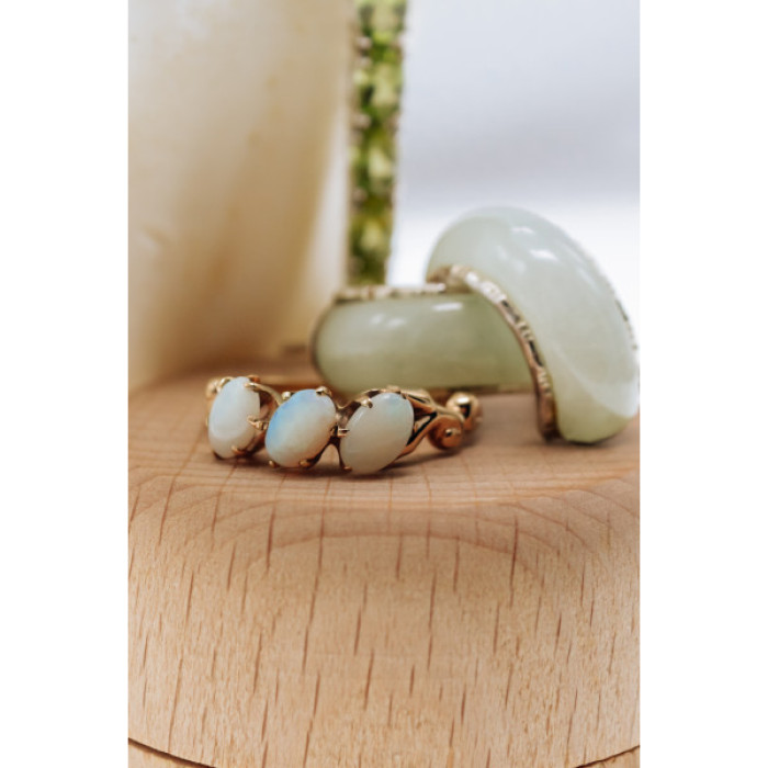 925 Sterling Silver Nephrite Stud Earrings