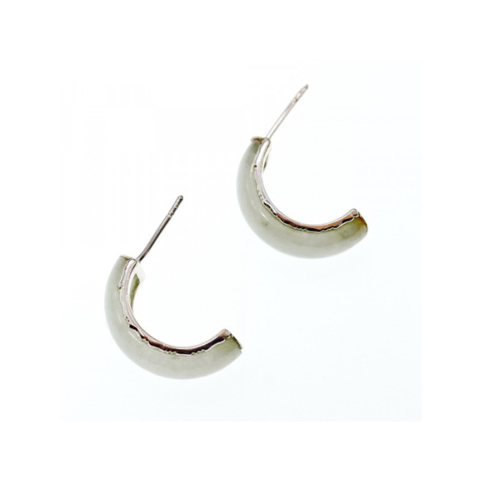 925 Sterling Silver Nephrite Stud Earrings
