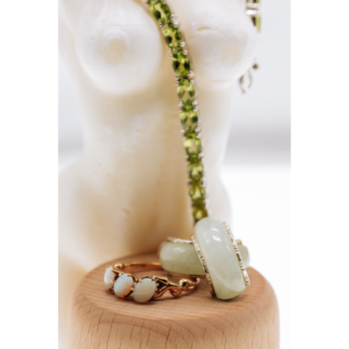 925 Sterling Silver Nephrite Stud Earrings