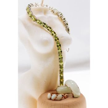 925 Sterling Silver Nephrite Stud Earrings