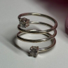 925 Sterling Silver White Spinel Ring Size 6