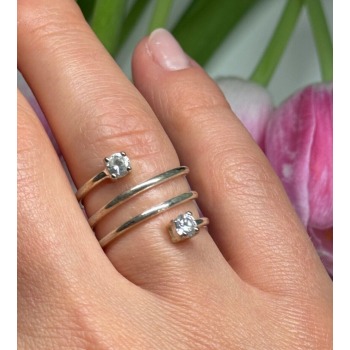 925 Sterling Silver White Spinel Ring Size 6