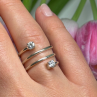 925 Sterling Silver White Spinel Ring Size 6