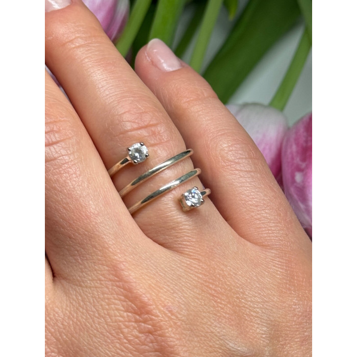 925 Sterling Silver White Spinel Ring Size 6