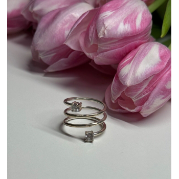 925 Sterling Silver White Spinel Ring Size 6