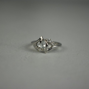 925 Sterling Silver Colorless Tourmaline (Achroite) Ring Size 6.5