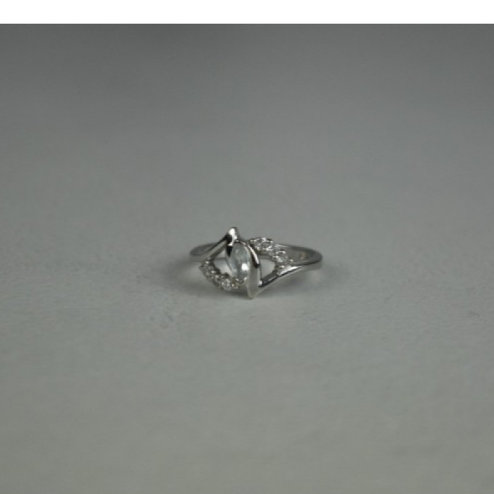 925 Sterling Silver Colorless Tourmaline (Achroite) Ring Size 6.5