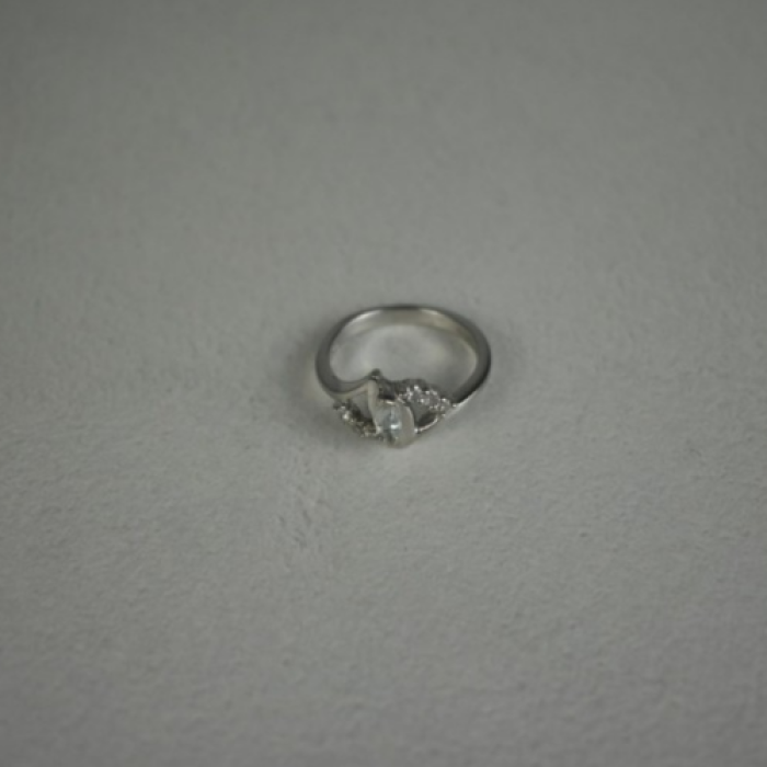 925 Sterling Silver Colorless Tourmaline (Achroite) Ring Size 6.5