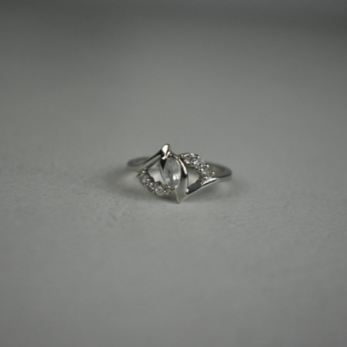 925 Sterling Silver Colorless Tourmaline (Achroite) Ring Size 6.5