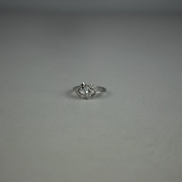 925 Sterling Silver Colorless Tourmaline (Achroite) Ring Size 6.5
