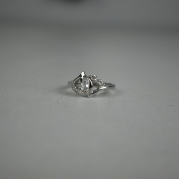 925 Sterling Silver Colorless Tourmaline (Achroite) Ring Size 6.5