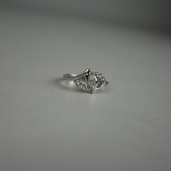 925 Sterling Silver Colorless Tourmaline (achroite) Ring Size 6.5