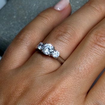 925 Sterling Silver CZ Ring Size 6.5