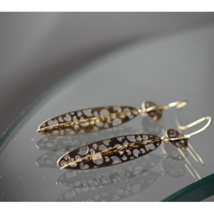 Milor 925 Sterling Silver Gold Plated (14K) Earrings Italy