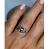 925 Sterling Silver Aquamarine Ring Size 6.5