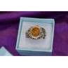 925 Sterling Silver Amber Ring Size 8.5