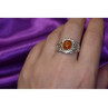 925 Sterling Silver Amber Ring Size 8.5