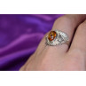 925 Sterling Silver Amber Ring Size 8.5