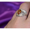 925 Sterling Silver Amber Ring Size 8.5