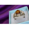 925 Sterling Silver Amber Ring Size 8.5