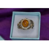 925 Sterling Silver Amber Ring Size 8.5