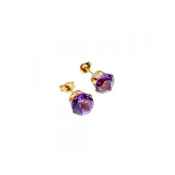 14K YELLOW GOLD AMETHYST EARRINGS