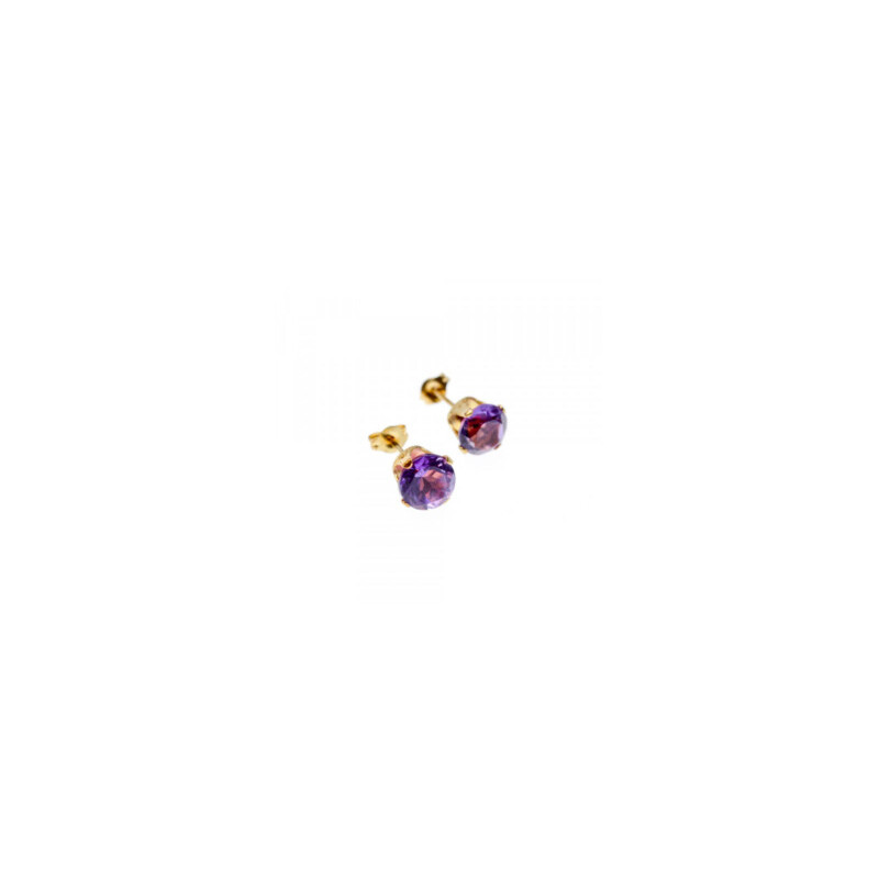 14K YELLOW GOLD AMETHYST EARRINGS