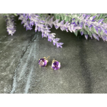 14K YELLOW GOLD AMETHYST EARRINGS