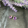 14K Yellow Gold Amethyst Earrings