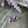 14K Yellow Gold Amethyst Earrings