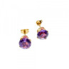 14K Yellow Gold Amethyst Earrings