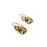 925 STERLING SILVER GOLD PLATED HELIODOR & PEARLS EARRINGS