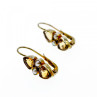925 Sterling Silver Gold Plated Heliodor & Pearls Earrings