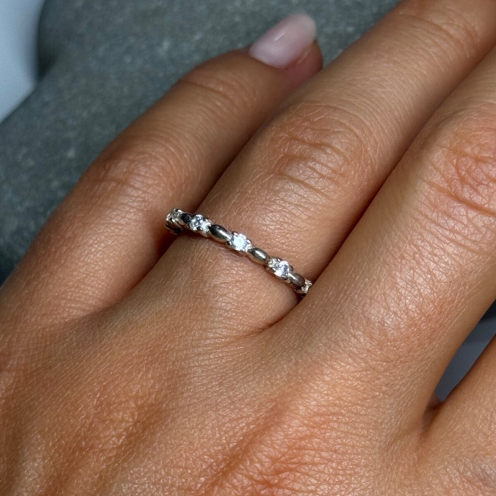 925 Sterling Silver CZ Ring Size 7.5