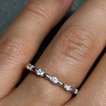 925 Sterling Silver CZ Ring Size 7.5