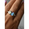 925 Sterling Silver Alpanite & CZ Ring Size 8.5