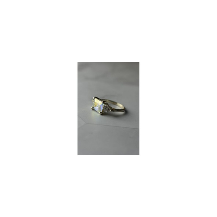 925 Sterling Silver Alpanite & CZ Ring Size 8.5