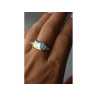 925 Sterling Silver Alpanite & CZ Ring Size 8.5