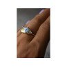 925 Sterling Silver Alpanite & CZ Ring Size 8.5