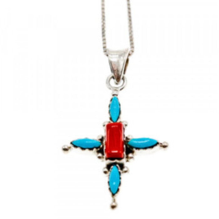 925 Sterling Silver Agate Chain With Cross