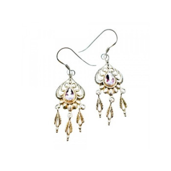 Vintage 925 Sterling Silver Amethyst Earrings