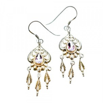 Vintage 925 Sterling Silver Amethyst Earrings