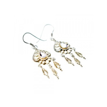 Vintage 925 Sterling Silver Amethyst Earrings