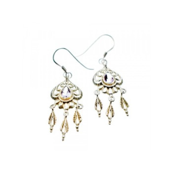 Vintage 925 Sterling Silver Amethyst Earrings